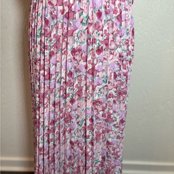 NWT Floral Pink One-Shoulder Long Maxi Dress Women Size Large - Picture 3 of 10